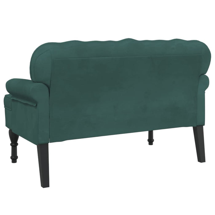 Banchetă cu spătar, verde închis, 119,5x64,5x75 cm, catifea - WALTI WALTI