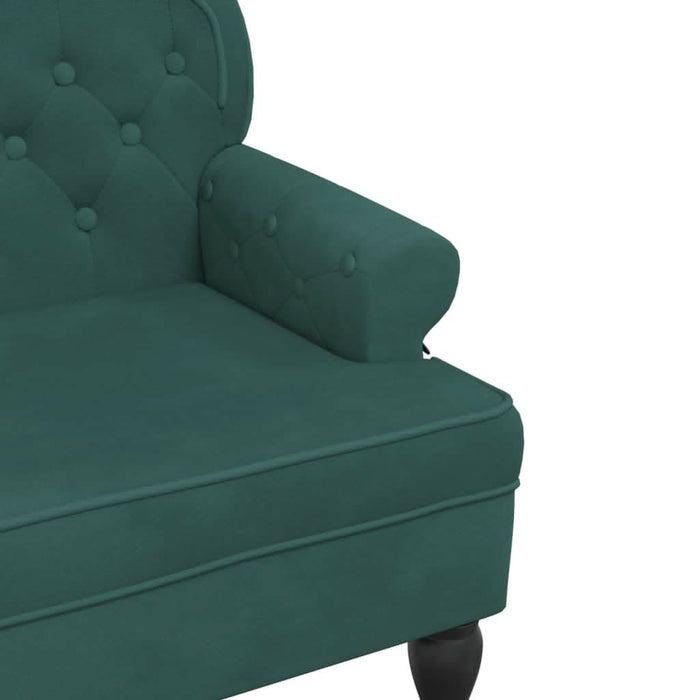 Banchetă cu spătar, verde închis, 119,5x64,5x75 cm, catifea - WALTI WALTI