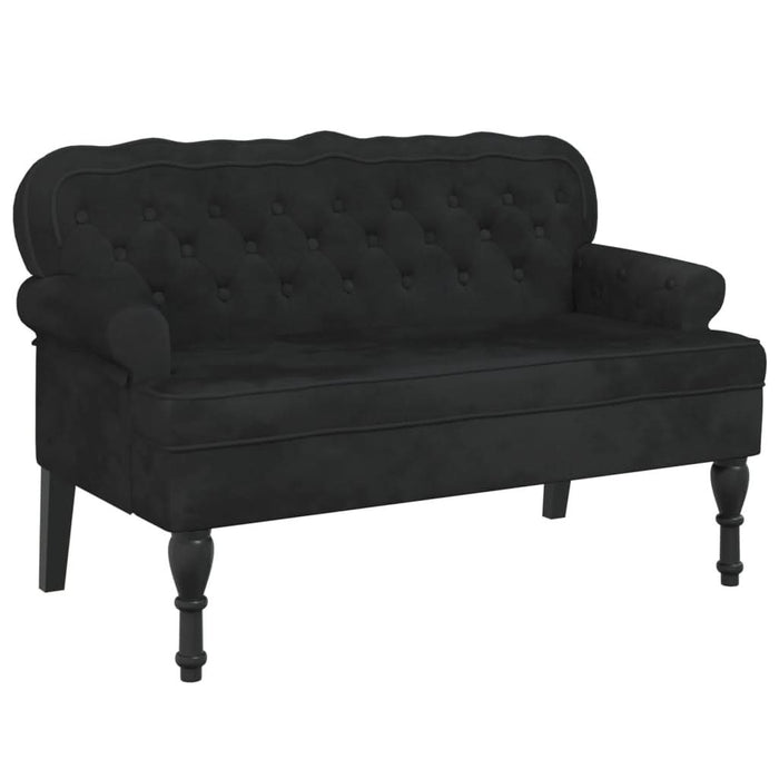 Banchetă cu spătar, negru, 119,5x64,5x75 cm, catifea - WALTI WALTI