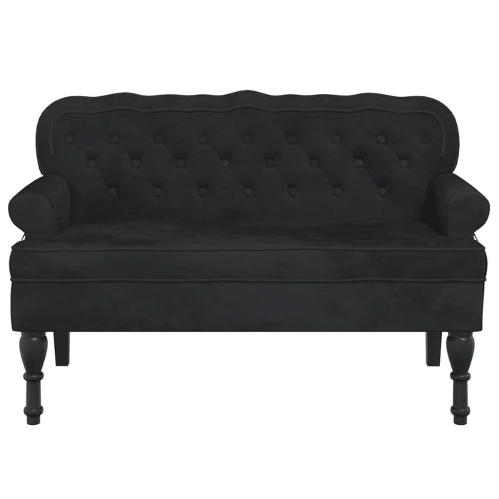 Banchetă cu spătar, negru, 119,5x64,5x75 cm, catifea - WALTI WALTI