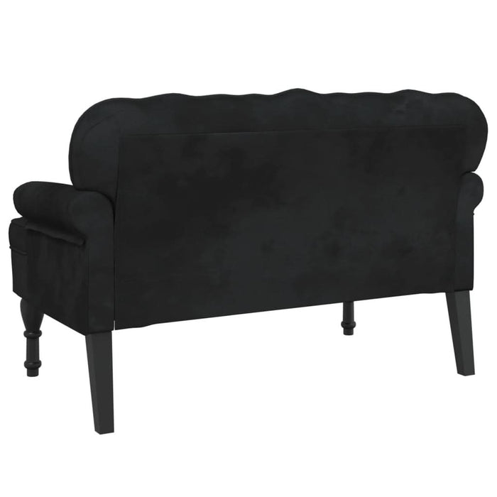 Banchetă cu spătar, negru, 119,5x64,5x75 cm, catifea - WALTI WALTI
