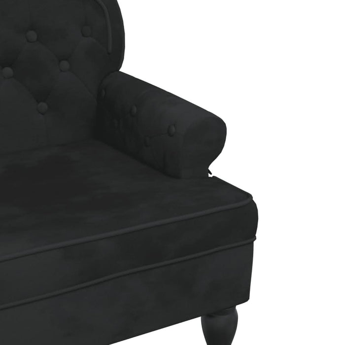 Banchetă cu spătar, negru, 119,5x64,5x75 cm, catifea - WALTI WALTI