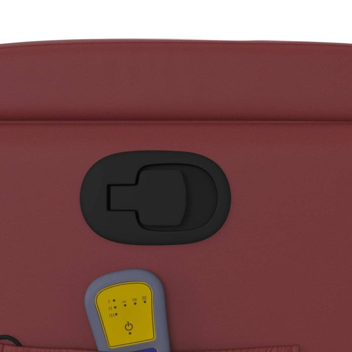 Fotoliu de masaj rabatabil, roșu vin, piele ecologică - WALTI WALTI