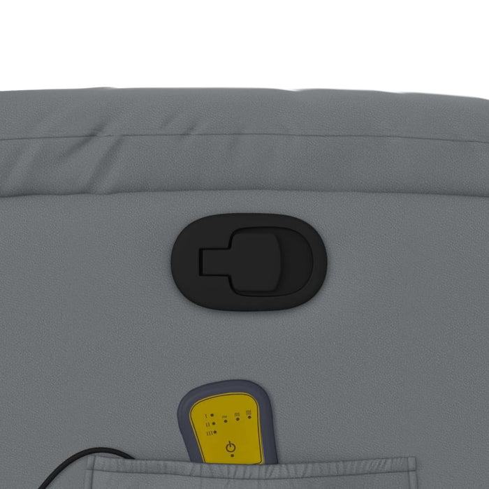 Fotoliu de masaj rabatabil, gri, piele ecologică - WALTI WALTI