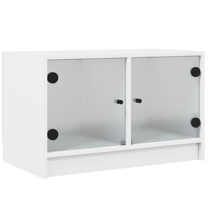 Comodă TV cu uși din sticlă, alb, 68x37x42 cm - WALTI WALTI