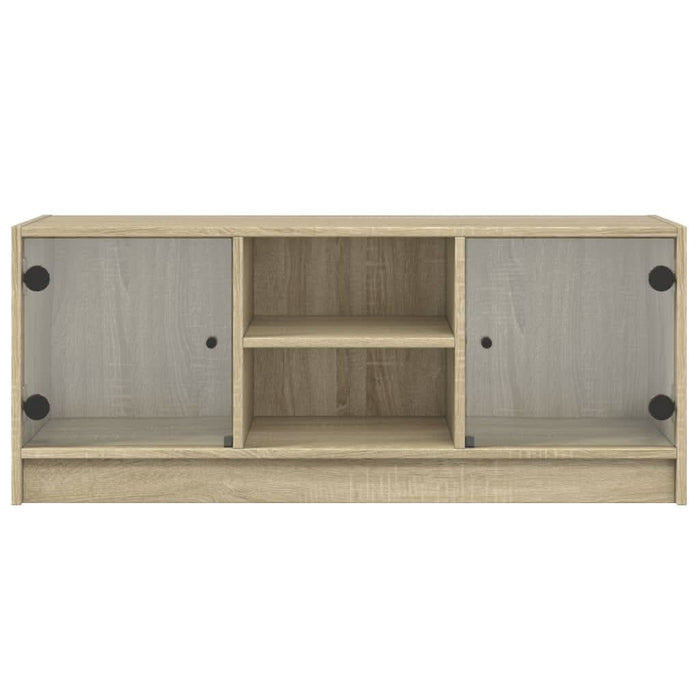 Comodă TV cu uși din sticlă, stejar sonoma, 102x37x42 cm - WALTI WALTI