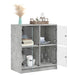 Dulap lateral cu uși din sticlă, gri beton, 68x37x75,5 cm - WALTI WALTI