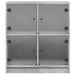 Dulap lateral cu uși din sticlă, gri beton, 68x37x75,5 cm - WALTI WALTI
