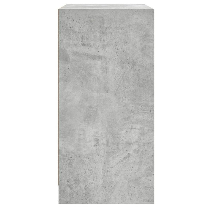 Dulap lateral cu uși din sticlă, gri beton, 68x37x75,5 cm - WALTI WALTI