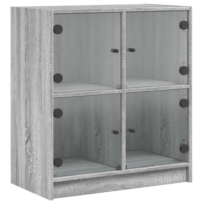 Dulap lateral cu uși din sticlă, gri sonoma, 68x37x75,5 cm - WALTI WALTI