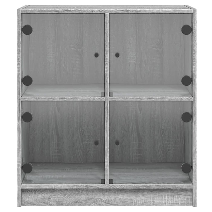 Dulap lateral cu uși din sticlă, gri sonoma, 68x37x75,5 cm - WALTI WALTI