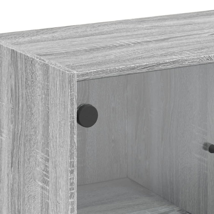 Dulap lateral cu uși din sticlă, gri sonoma, 68x37x75,5 cm - WALTI WALTI
