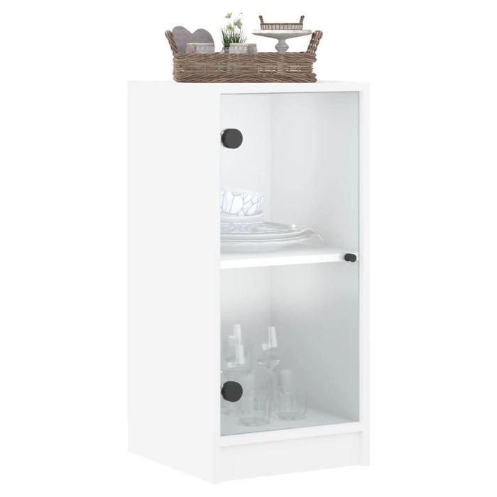 Dulap lateral cu uși din sticlă, alb, 35x37x75,5 cm - WALTI WALTI