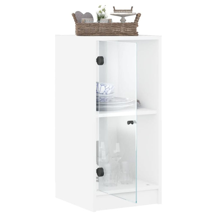 Dulap lateral cu uși din sticlă, alb, 35x37x75,5 cm - WALTI WALTI