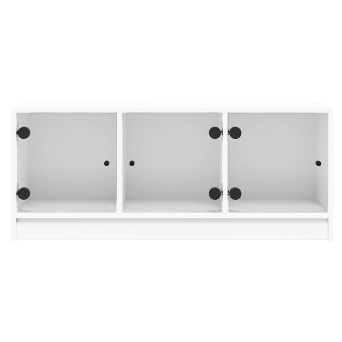 Comodă TV cu uși din sticlă, alb, 102x37x42 cm - WALTI WALTI