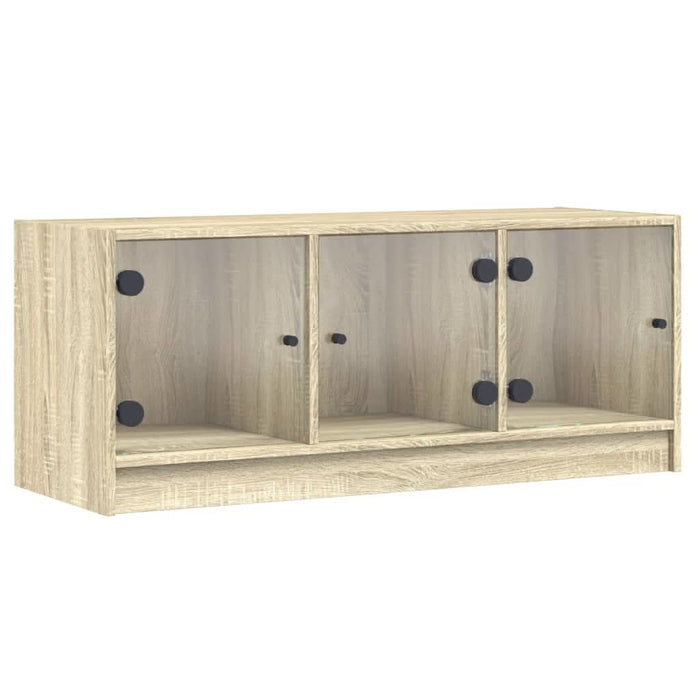 Comodă TV cu uși din sticlă, stejar sonoma, 102x37x42 cm - WALTI WALTI