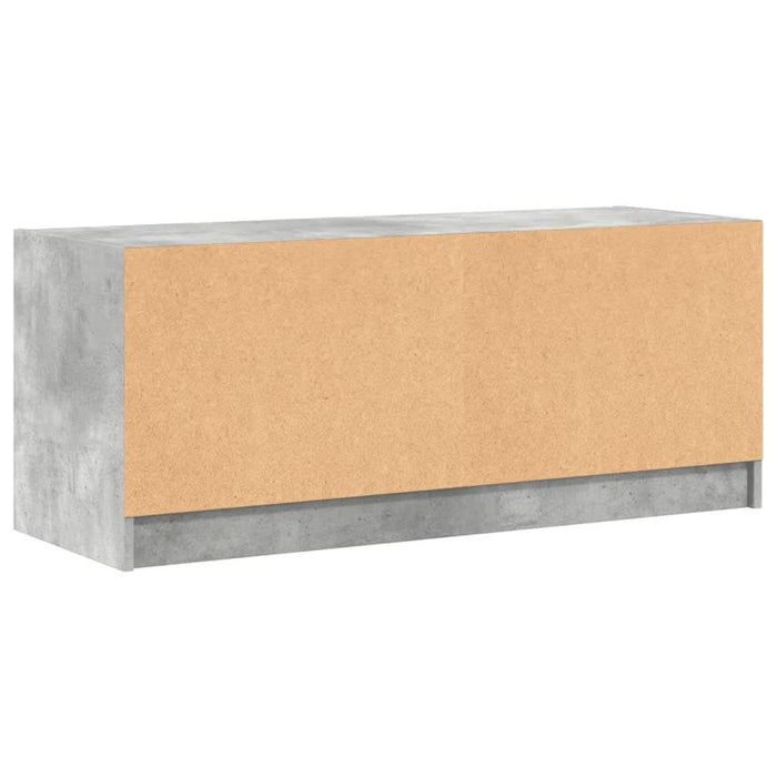 Comodă TV cu uși din sticlă, gri beton, 102x37x42 cm - WALTI WALTI