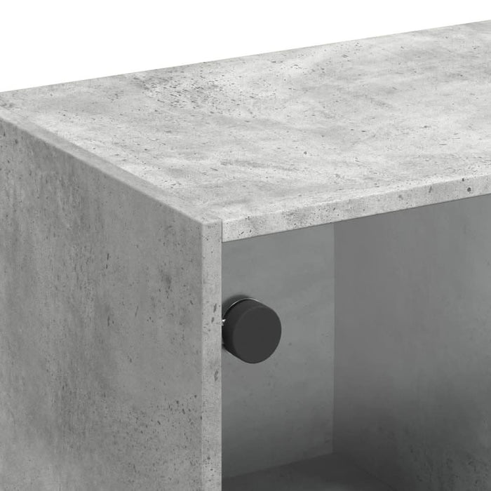 Comodă TV cu uși din sticlă, gri beton, 102x37x42 cm - WALTI WALTI