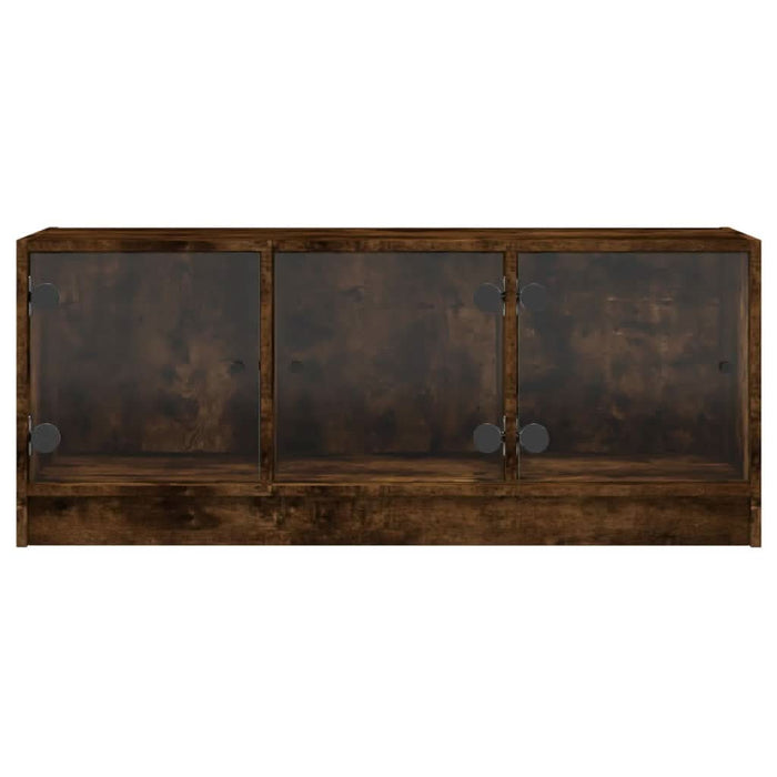 Comodă TV cu uși din sticlă, stejar fumuriu, 102x37x42 cm - WALTI WALTI