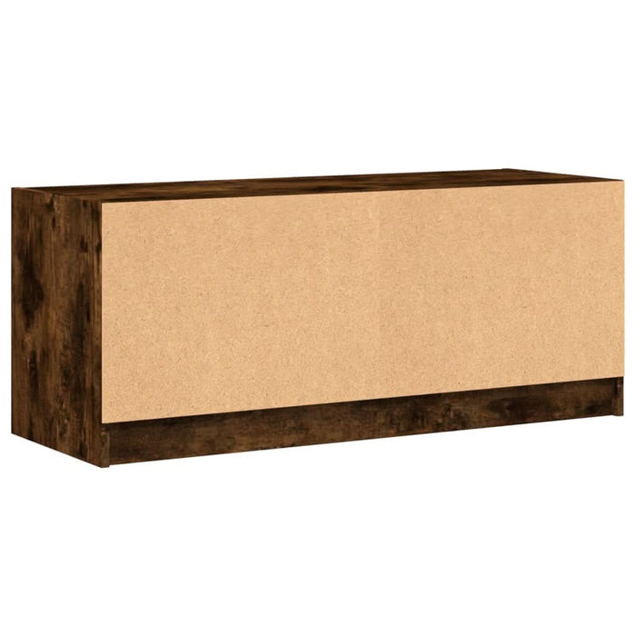 Comodă TV cu uși din sticlă, stejar fumuriu, 102x37x42 cm - WALTI WALTI