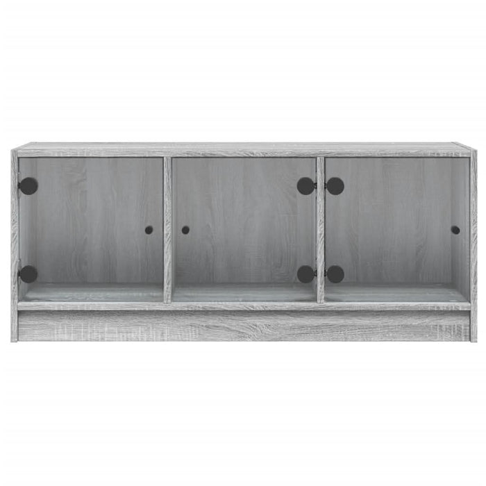 Comodă TV cu uși din sticlă, gri sonoma, 102x37x42 cm - WALTI WALTI
