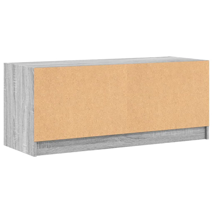 Comodă TV cu uși din sticlă, gri sonoma, 102x37x42 cm - WALTI WALTI