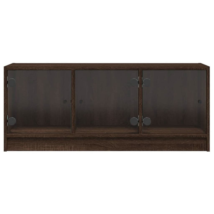 Comodă TV cu uși din sticlă, stejar maro, 102x37x42 cm - WALTI WALTI