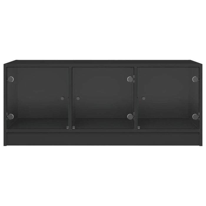 Măsuță de cafea cu uși din sticlă, negru, 102x50x42 cm - WALTI WALTI