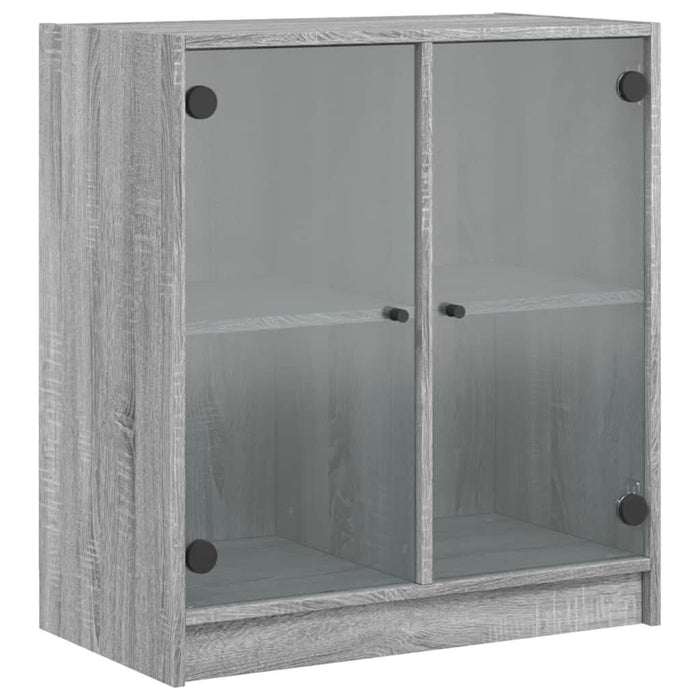 Dulap lateral cu uși din sticlă, gri sonoma, 68x37x75,5 cm - WALTI WALTI