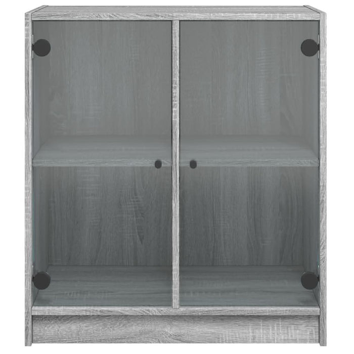 Dulap lateral cu uși din sticlă, gri sonoma, 68x37x75,5 cm - WALTI WALTI