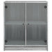 Dulap lateral cu uși din sticlă, gri sonoma, 68x37x75,5 cm - WALTI WALTI