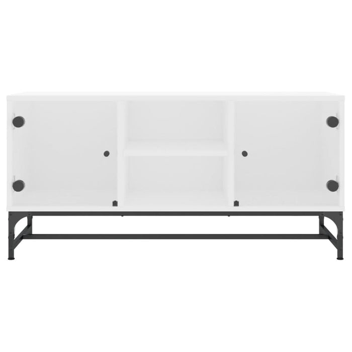 Comodă TV cu uși din sticlă, alb, 102x37x50 cm - WALTI WALTI
