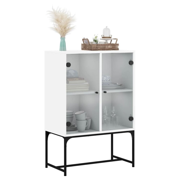 Dulap lateral cu uși din sticlă, alb, 69x37x100 cm - WALTI WALTI