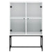 Dulap lateral cu uși din sticlă, alb, 69x37x100 cm - WALTI WALTI