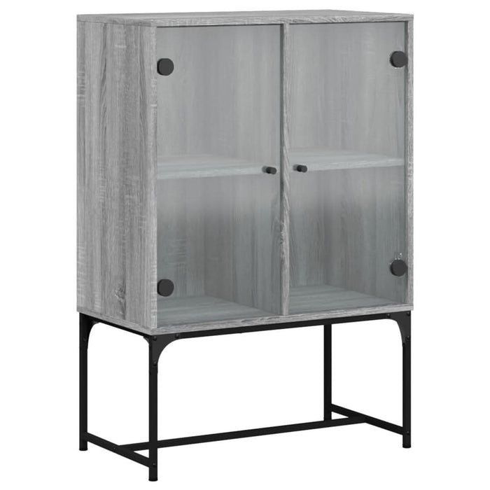 Dulap lateral cu uși din sticlă, gri sonoma, 69x37x100 cm - WALTI WALTI