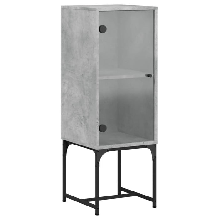 Dulap lateral cu uşă din sticlă, gri beton, 35x37x100 cm - WALTI WALTI