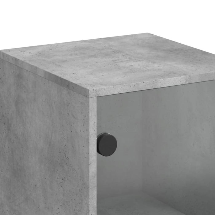 Dulap lateral cu uşă din sticlă, gri beton, 35x37x100 cm - WALTI WALTI