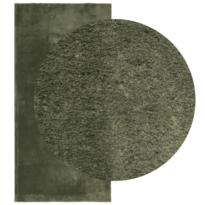 Covor HUARTE, fir scurt moale și lavabil verde pădure 100x200cm - WALTI WALTI
