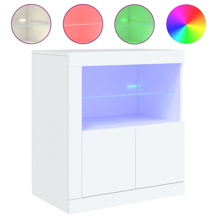 Servantă cu lumini LED, alb, 60,5x37x67 cm - WALTI WALTI