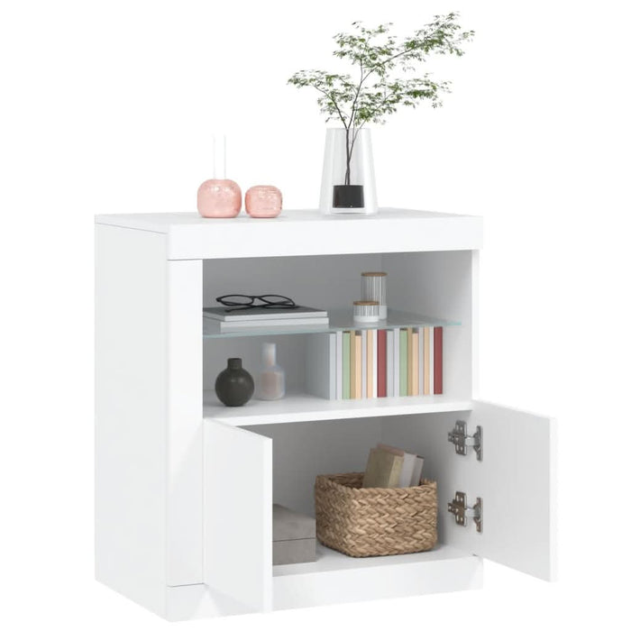 Servantă cu lumini LED, alb, 60,5x37x67 cm - WALTI WALTI