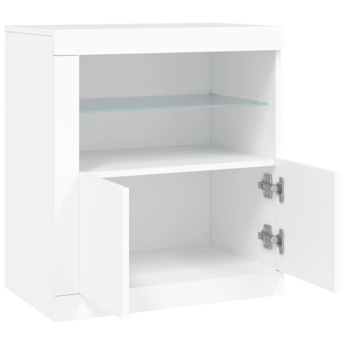 Servantă cu lumini LED, alb, 60,5x37x67 cm - WALTI WALTI