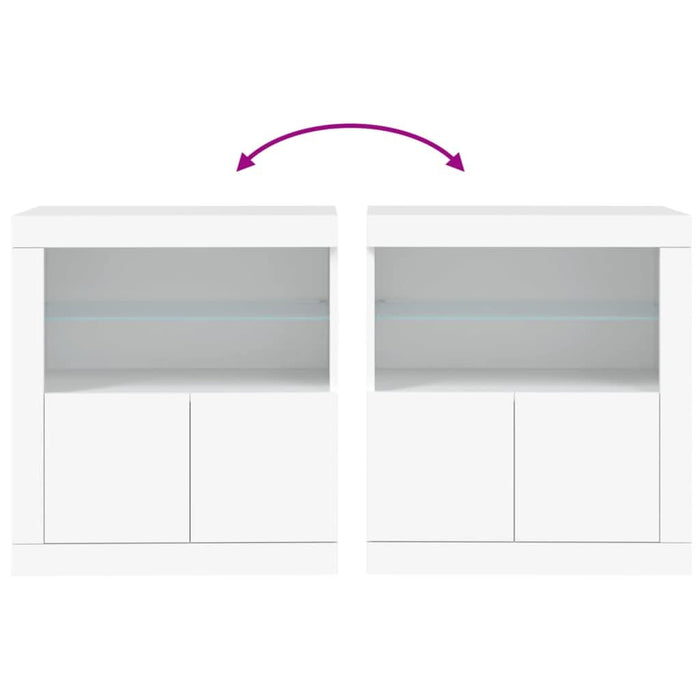 Servantă cu lumini LED, alb, 60,5x37x67 cm - WALTI WALTI