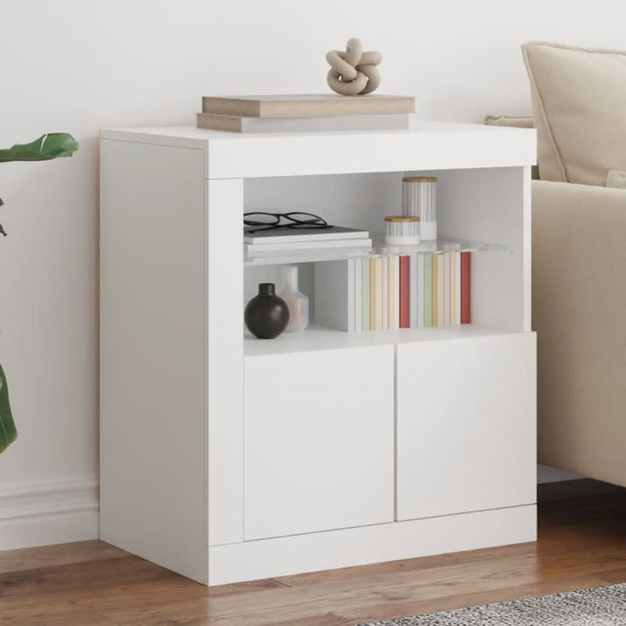 Servantă cu lumini LED, alb, 60,5x37x67 cm - WALTI WALTI