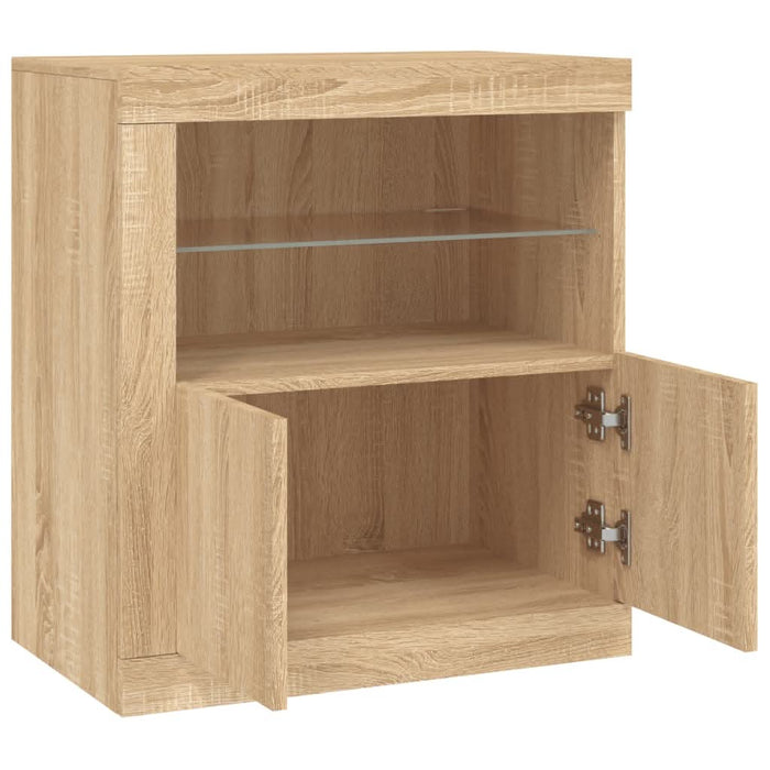 Servantă cu lumini LED, stejar sonoma, 60,5x37x67 cm - WALTI WALTI
