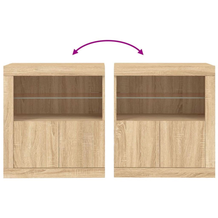 Servantă cu lumini LED, stejar sonoma, 60,5x37x67 cm - WALTI WALTI