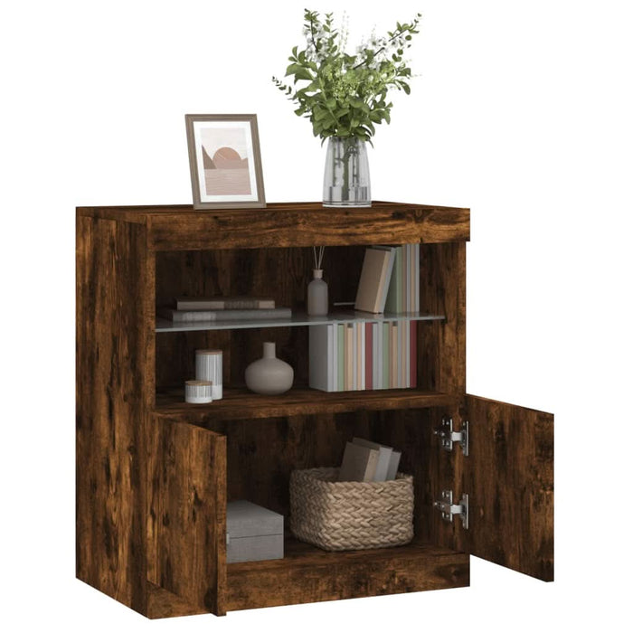 Servantă cu lumini LED, stejar fumuriu, 60x37x67 cm - WALTI WALTI