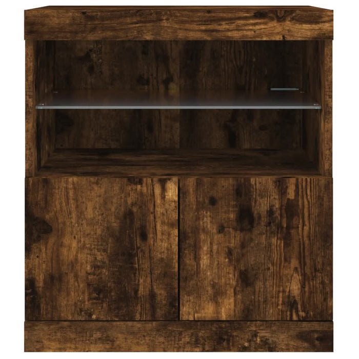 Servantă cu lumini LED, stejar fumuriu, 60x37x67 cm - WALTI WALTI