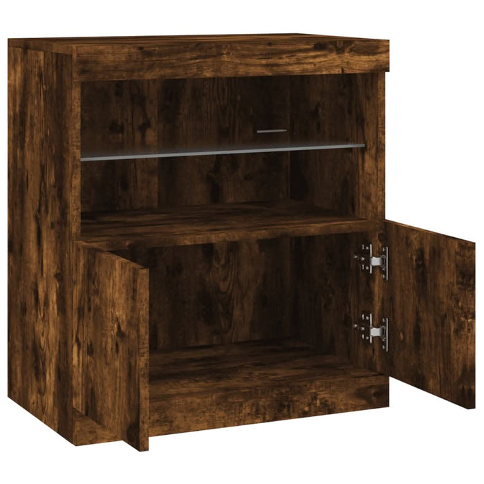Servantă cu lumini LED, stejar fumuriu, 60x37x67 cm - WALTI WALTI