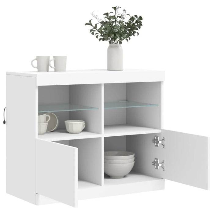 Servantă cu lumini LED, alb, 81x37x67 cm - WALTI WALTI