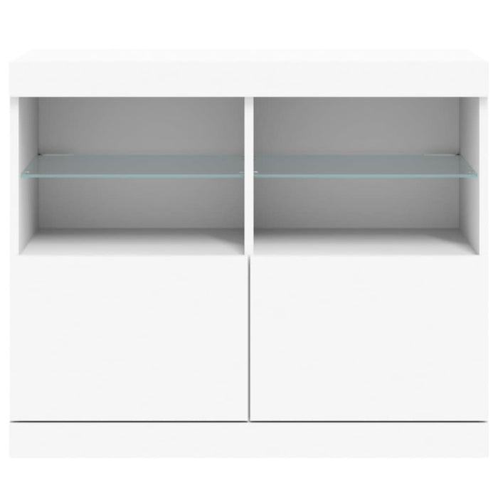 Servantă cu lumini LED, alb, 81x37x67 cm - WALTI WALTI